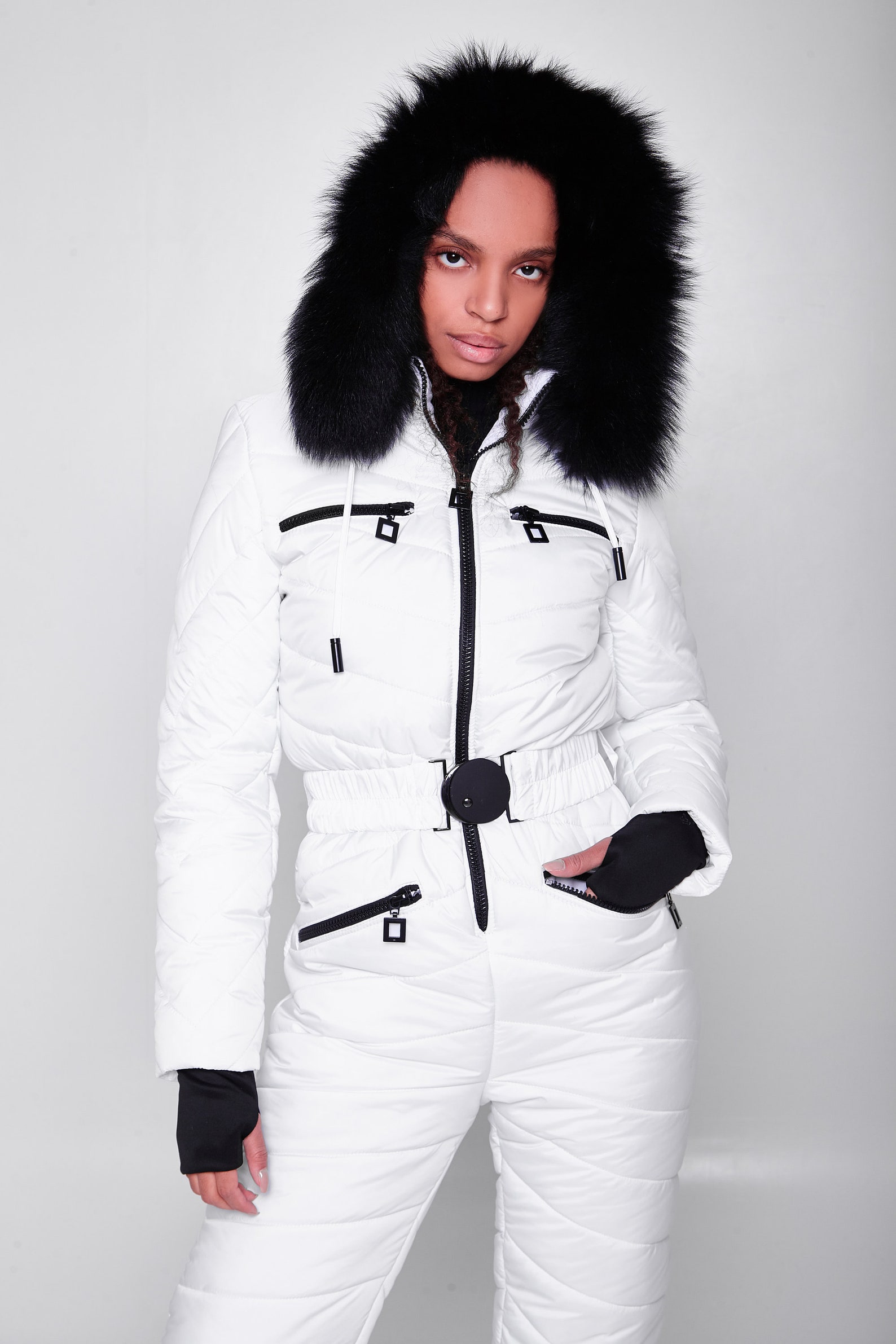White Ski Suit for Women Snowsuit One Piece Ski Suit Warm Snow Etsy