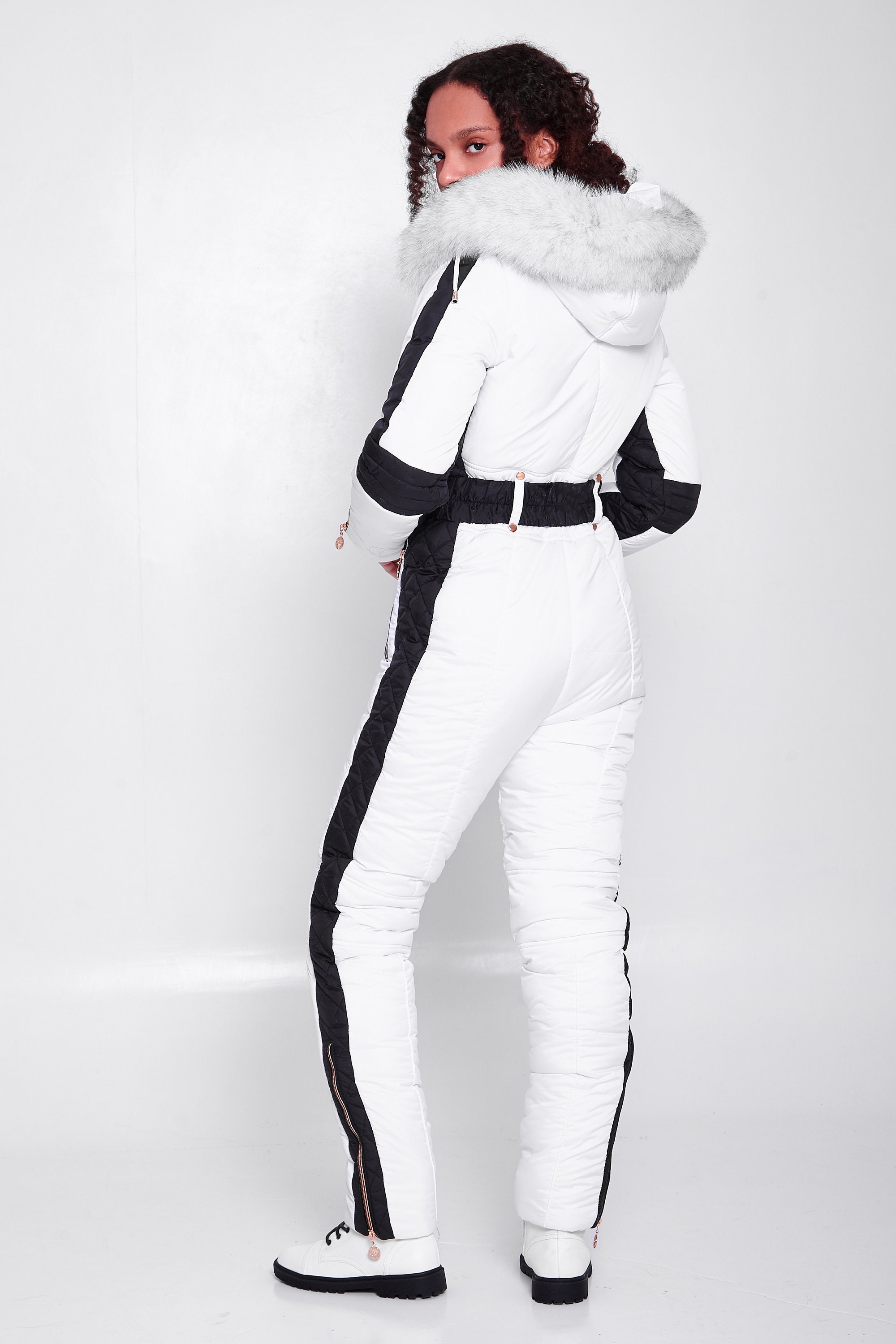 Womens Snowsuit White Womens Ski Suit Black Ski Suit Warm Etsy UK