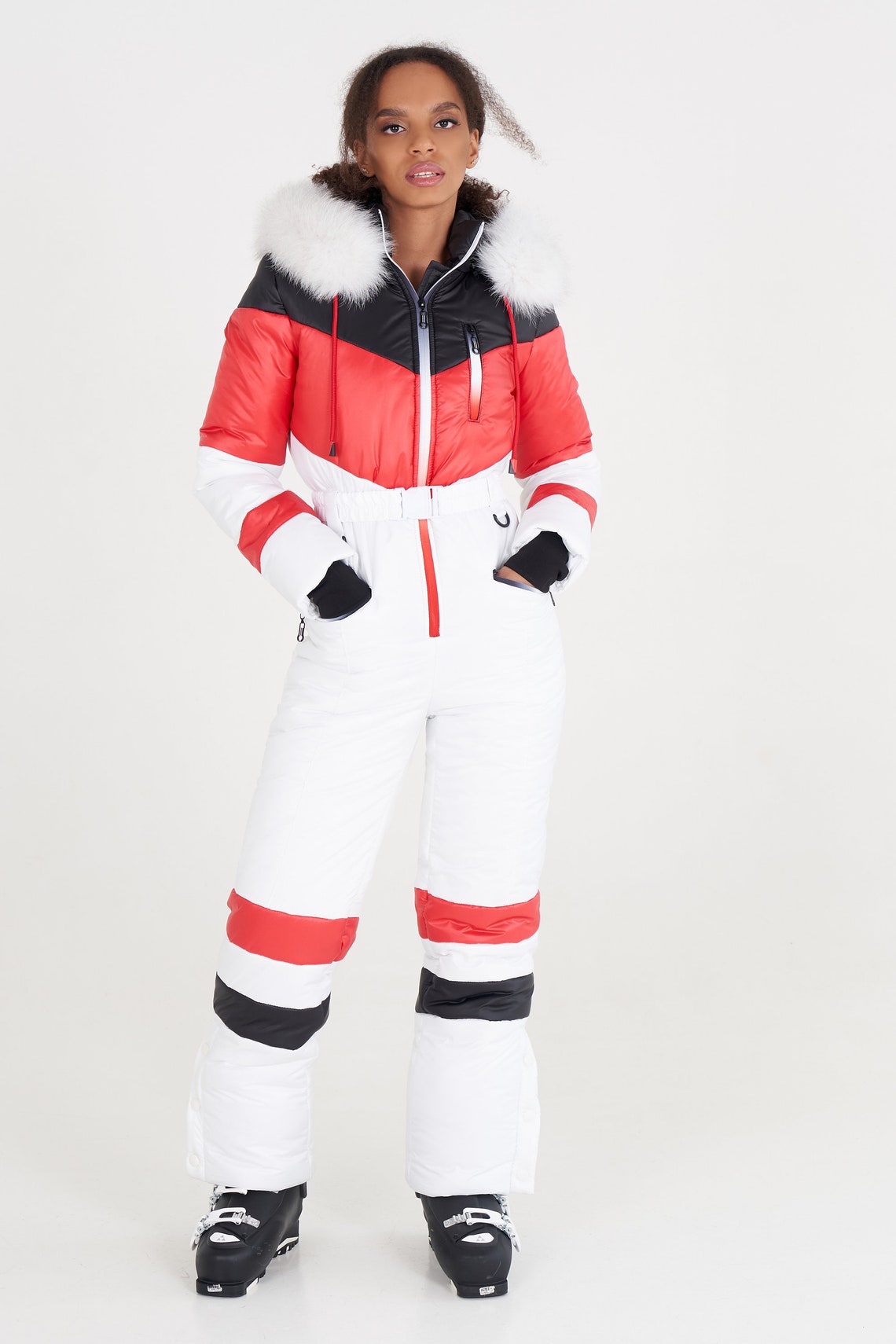 Womens Snowsuit White Womens Ski Suit Black Womens Ski Suit - Etsy