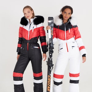 Womens Snowsuit White Womens Ski Suit Black Womens Ski Suit Warm ...