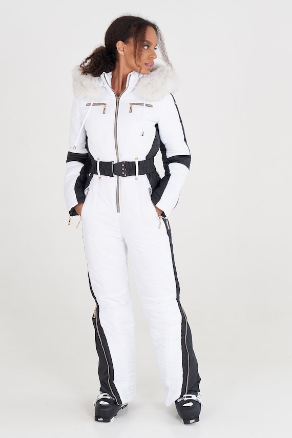 Combinaison de ski blanche pour femme Combinaison d hiver pour