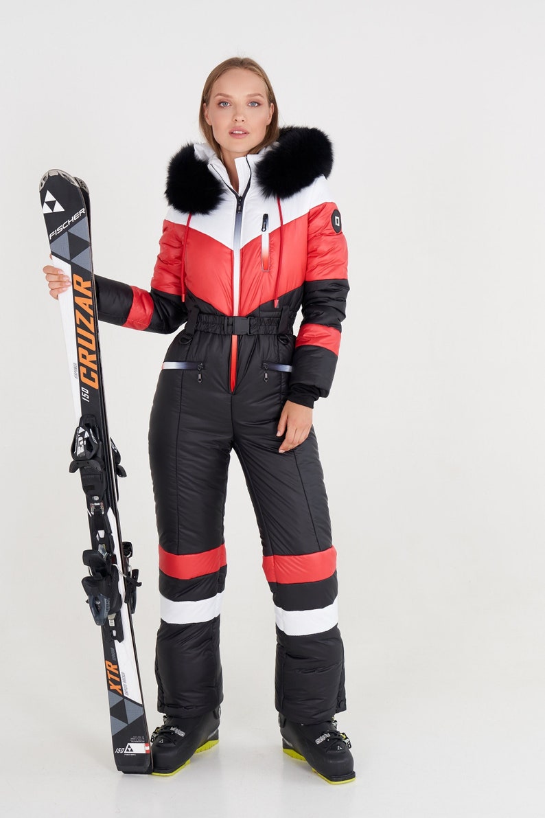 Womens Snowsuit White Womens Ski Suit Black Womens Ski Suit | Etsy
