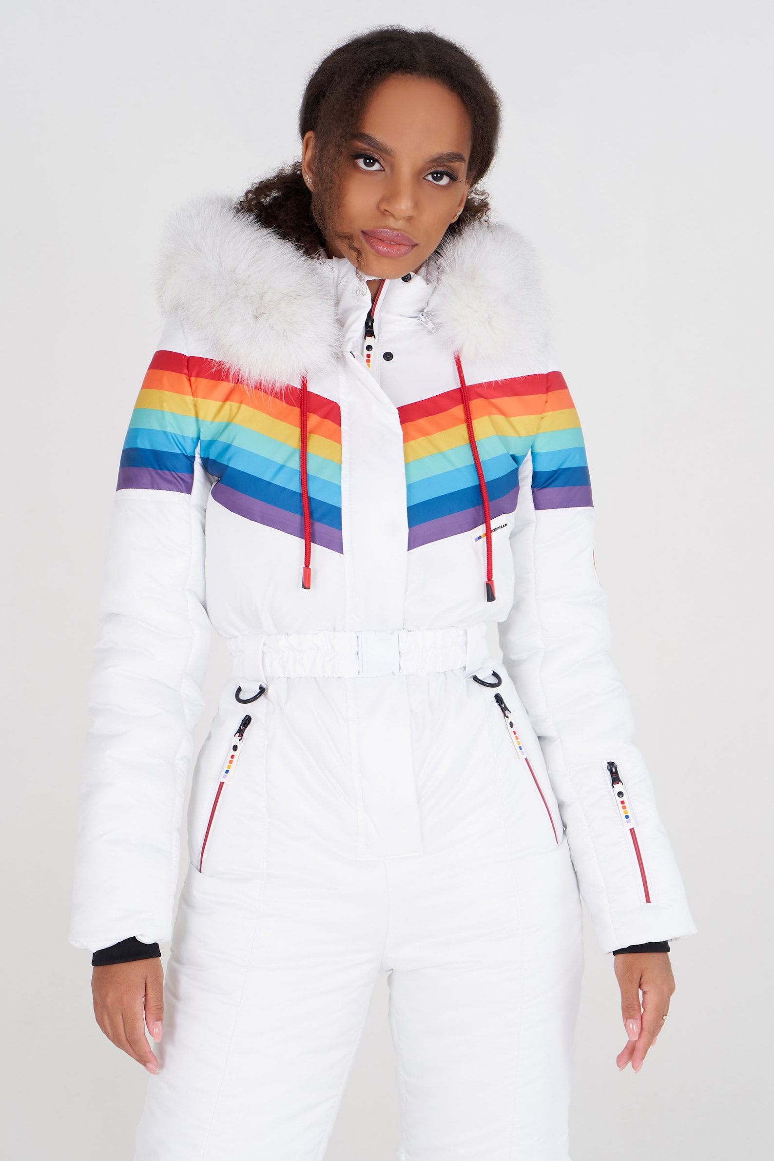 Womens Ski Suit Wiht Rainbow Black Womens Ski Suit Warm Etsy