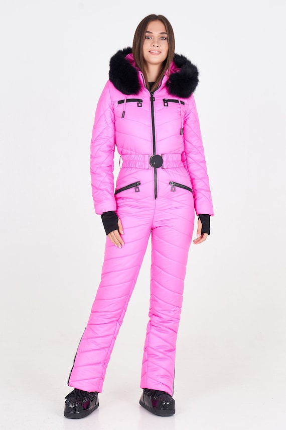 pink ski suit womens