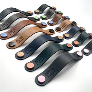 Furniture handle made of smooth leather series &quot;Elder&quot; leather handle / dresser handle / door handle / cabinet handle / drawer handle / cabinet pull / pulls