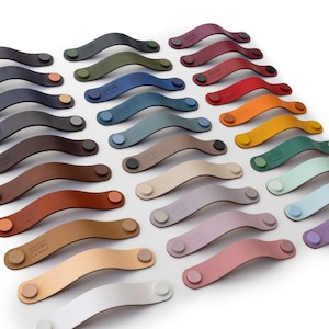 Modern furniture handles leather / leather handles 30 colors / handles for kitchen cabinets / door handles cabinet / handles for dressers / furniture handles &quot;Arc&quot;
