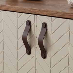 Möbelgriff in Braun, Ledergriff dunkelbraun, moderner Schrankgriff in braunton, Griffe in allen Größen, maßangefertigte Griffe für Küchen