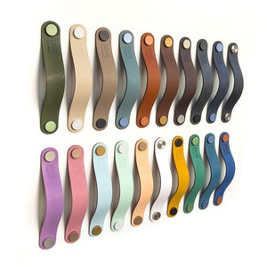 Furniture handle series &quot;Arc&quot; German handcrafted - genuine leather handle, chest of drawers handle, door handle, chest of drawers handle, cupboard handle, cupboard pull