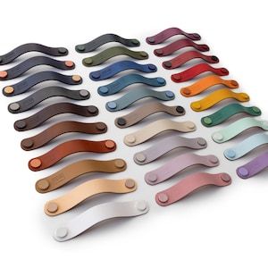 Möbelgriff aus Leder, viele Farben, Ledergriff für Wohnmobil Camper Van, Griffe Küchenschrank, Sideboard Griff, Kommodengriff Kinderzimmer