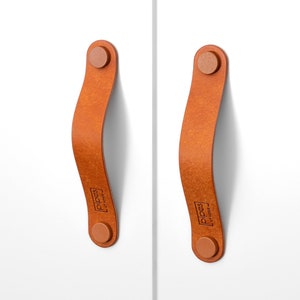 Furniture handle Cognac Cabinet handle premium leather handle for kitchen cabinet - Series &quot;Pueblo&quot; Chest of drawers handle Wardrobe handle Ikea Pax Kitchen handle