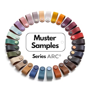 Sample sample &quot;Arc&quot; series - leather handle sample pieces furniture handles made of leather cabinet handle drawer handle cupboard handle dresser handle kitchen handle