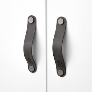 Leather handle Anthracite series "Arc" furniture handle - dark grey, grey tone / cabinet handle made in Germany / drawer handle in best quality