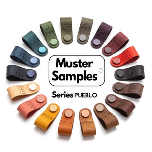 Sample sample &quot;Pueblo&quot; premium series leather handle sample pieces furniture handles made of leather cabinet handles for kitchen handles drawer cabinet handles