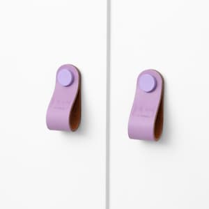 Furniture handle Orchid series &quot;Arc&quot; leather handle in purple cabinet handle violet dresser handle drawer handle wardrobe handle Malm Ikea Hemnes