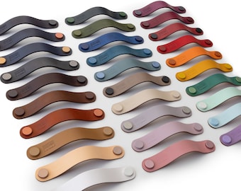 Furniture handle series "Arc" leather handle - custom-made in Germany / modern cabinet handle 30 colors / handles for kitchen cupboards / top quality