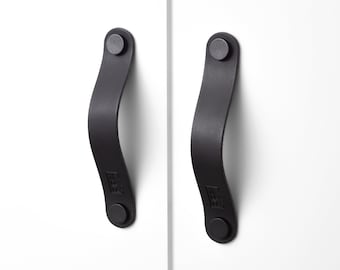 maniglie per mobili nere / maniglie in pelle nera / maniglie per mobili nere / maniglie per cassetti nere / maniglie per cucina nere / maniglia in pelle "Arc"