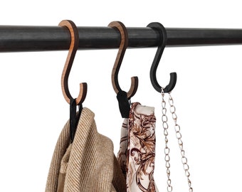 S-hooks made of wood / walnut cherry & blackwood / coat hooks made of real wood / coat hooks made of wood / coat hooks made of wood