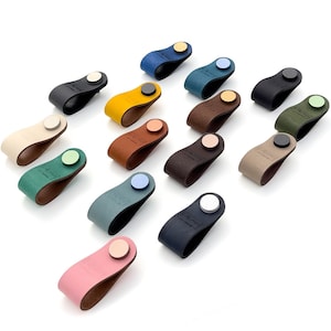 Furniture handle series &quot;Arc&quot; drawer handle leather furniture handle chest of drawers handle for closet door chest of drawers handle Malm Pax Hemnes children&#39;s room knob handles