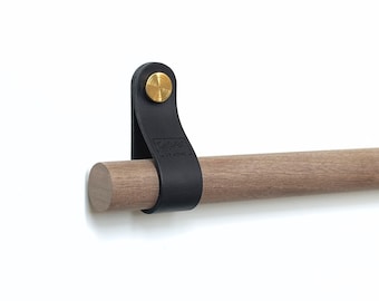 Curtain rod holder series "Arc" wall bracket curtain rod holder strap holder leather curtain rod leather loop rod holder for wall