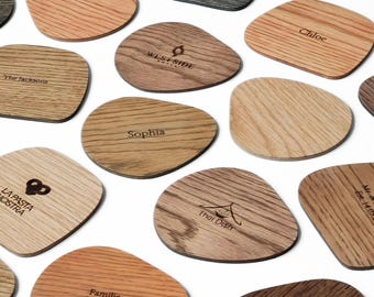 Personalized wooden coasters - [ROC] - Engraved wooden coasters - Wedding favors - Gift idea - Coasters for cups