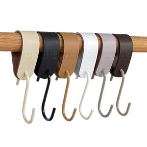 Coat hook S-hook leather &quot;Arc&quot; industrial pipes S-hook leather hook clothes rail malleable cast iron coat rail leather loop with hook