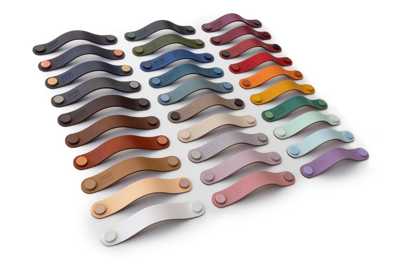 Furniture handle series Arc leather handle custom-made in Germany / modern cabinet handle 30 colors / handles for kitchen cupboards / top quality image 1