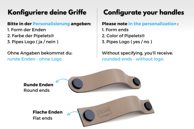 Möbelgriff Serie Arc deutsche Handfertigung echt Ledergriff, Kommodengriff, Türgriff, Kommode Griff, Schrankgriff, Schrankzug Bild 7