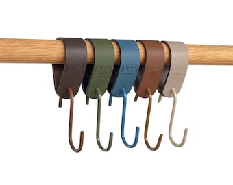 Leather hooks S-hooks universal coat hooks with safety lock each rod series "Arc" coat hooks square rod coat rack clothes rail
