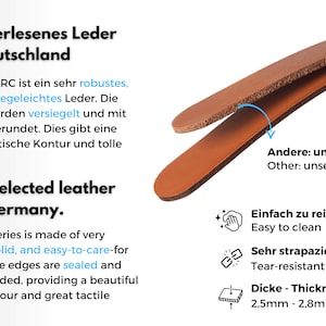 Leather handle series Arc made to measure, handmade furniture handle / German manufacturer / cabinet handles with the largest selection of colors / for all furniture image 6