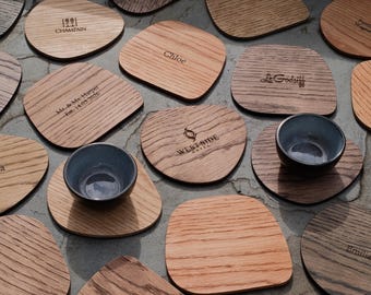 Wooden coasters with engraving - [ROC] - personalized glass coasters as wedding favors