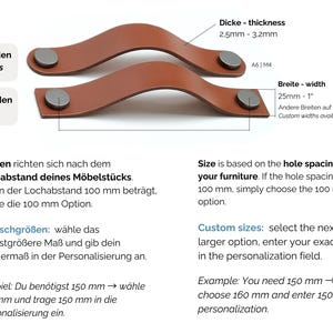 Leather Cabinet Handle "Arc" - Handmade in Germany - Drawer Pull and Cupboard Handle – Custom Size | IKEA PAX BESTA - Kitchen & Dresser image 12