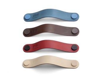 Leather furniture handle / leather handle for furniture series "Arc" 30 colors Custom-made in Germany / freely combinable Cabinet handle Kitchen handle