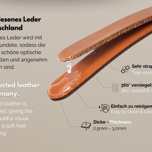 Leather furniture handle in ivory and cream colors, leather handle in beige tone, modern cabinet handles, handmade in Germany, highest quality image 7