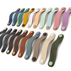 Leather handle series &quot;Arc&quot; made to measure handmade furniture handle / German manufacture / large selection of colors / cabinet handle / dresser handle / kitchen