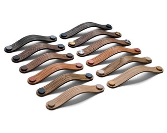 Wooden handles for all furniture - [ROC] - handmade & sustainable - oak, walnut - 6 colors - also fits Pax, Kallax and Besta IKEA