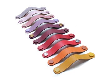 Handles for Ikea Pax wardrobes and similar "Arc" series furniture handles, leather / leather handles for kitchen furniture / kitchen cabinet handles / Pax cabinet door handles