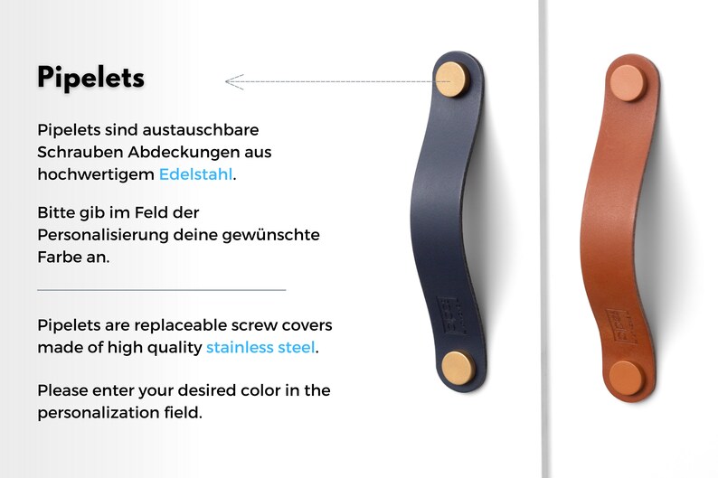 Leather handle series Arc made to measure, handmade furniture handle / German manufacturer / cabinet handles with the largest selection of colors / for all furniture image 5