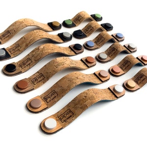 Furniture handle series &quot;Oka&quot; made of real cork and wood, vegan cabinet handle, dresser handle, door handle, dresser, cupboard handle, drawer handle