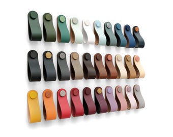 Leather Cabinet Handle "Arc" - Handmade in Germany - Drawer Pull and Cupboard Handle – Custom Size | IKEA PAX BESTA - Kitchen & Dresser