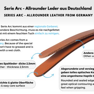 Möbelgriff Ocher Serie Arc Ledergriff handgefertigt in Deutschland / Ocker, Beige, Sand, Crem / Schlaufengriff / Schrankgriff / Zieht image 7