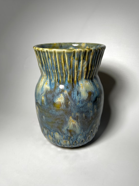 Aqua Blooms Vase