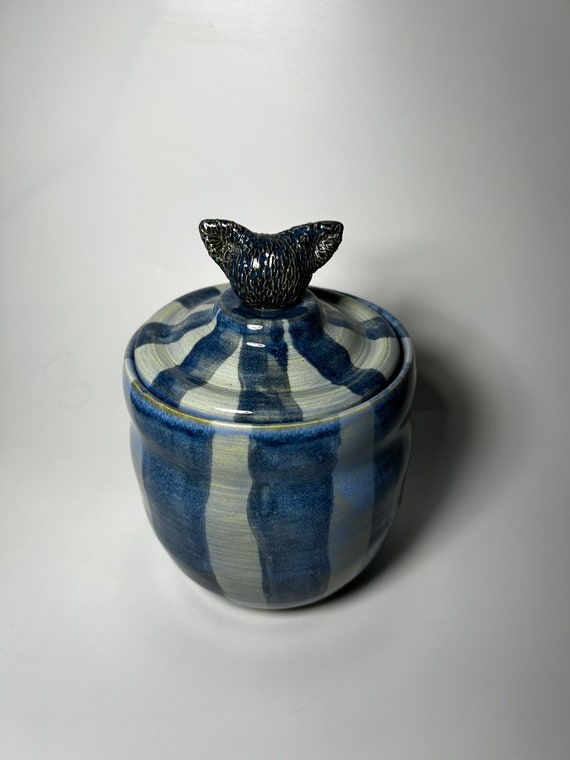 Striped Kitty Jar