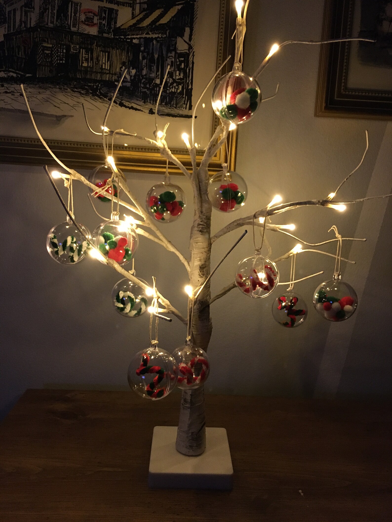 DIY LED Christmas Tree with Ornaments Etsy