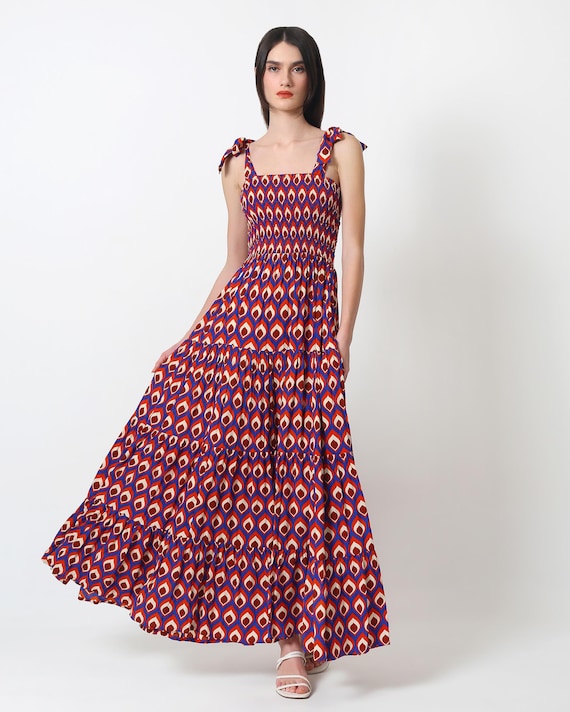Malika Maxi Dress Peacock - Etsy Israel