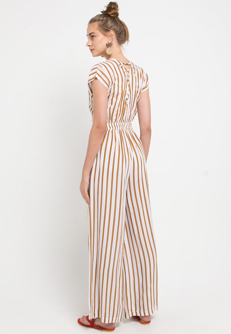 Lauretta Jumpsuit Brown Stripes