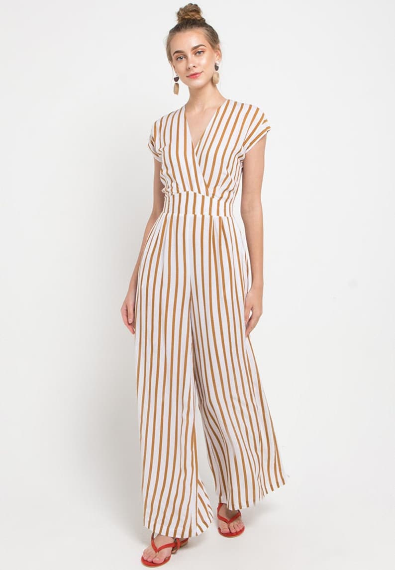 Lauretta Jumpsuit Brown Stripes