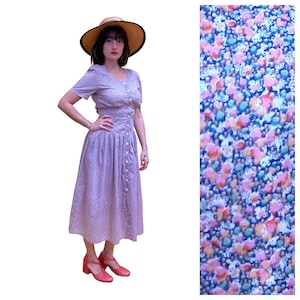 Cacharel Liberty of London PEPPER Midi French Vintage Summer Dress 1980s