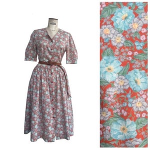 Liberty of London Romantische Blumen British House 1990er Jahre Vintage Midi Kleid