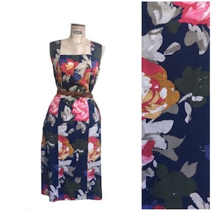 Melissa Liberty of London Großes Florales Sommerkleid 1980