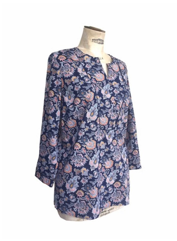Cyrillus Liberty of London Floral Paisley French Vintage Blouse Smock